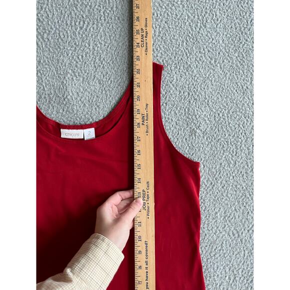 Chico's Tank TopLarge 2 Scuba Stretch Sleeveless Round Neck Red Athletic Fishing - Picture 8 of 10
